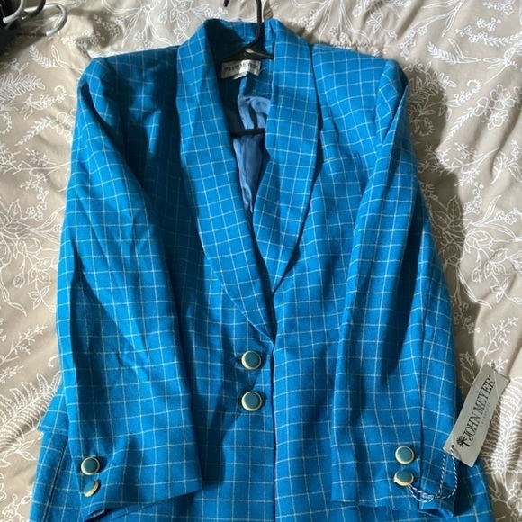 🌺JOHN  MEYER plaid  blazer SIZE 14 casual can be worn with denim, - Picture 7 of 11